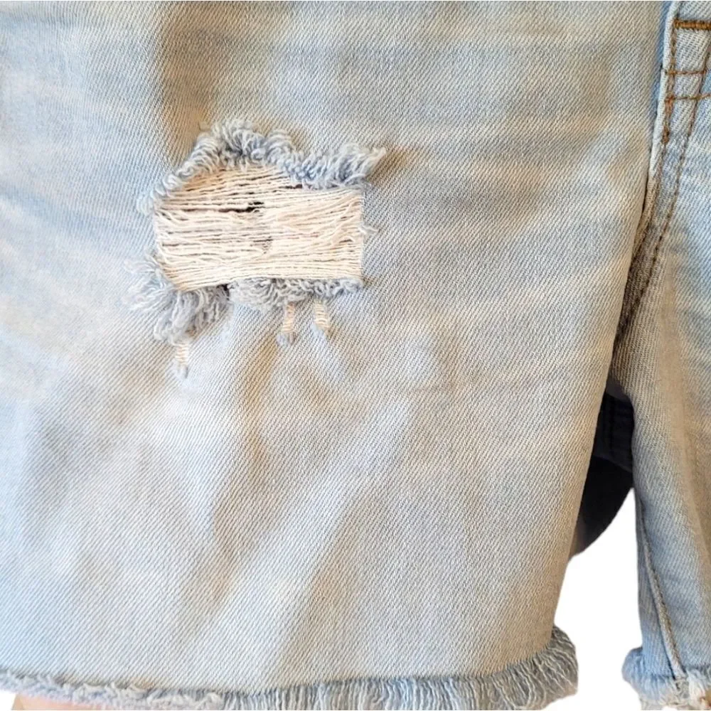 Madewell Posey Light Wash Denim High Waist Cutoff Shorts